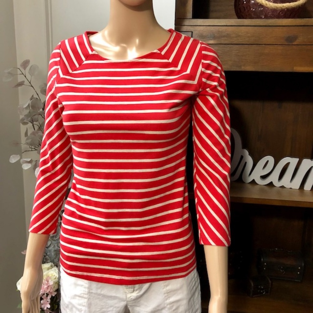 Pretty Coral Striped Top